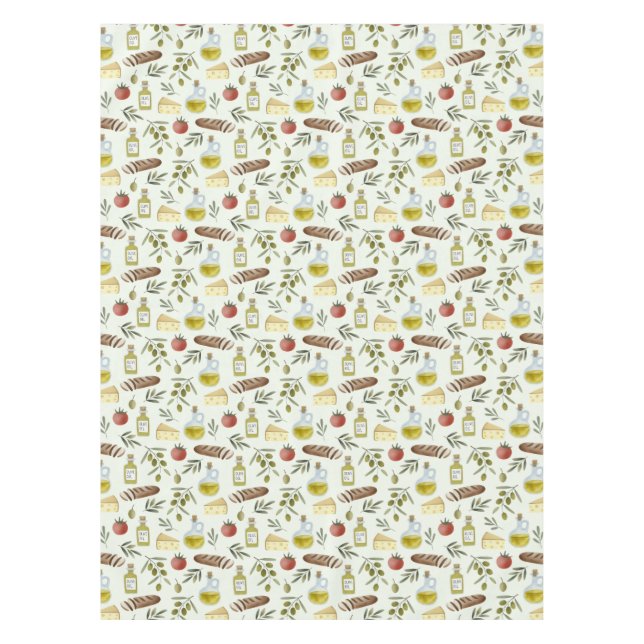 Mediterrane Küche- kulinarische Tischdecke (Vorderseite)