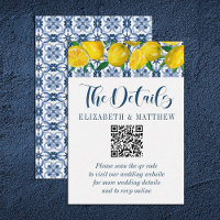 Mediterrane Lemon Hochzeit QR Code Hochzeit
