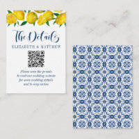 Mediterrane Lemon Hochzeit QR Code Hochzeit