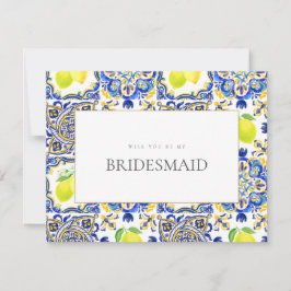Mediterrane Lemon Tiles Bridesmaid - Vorschlagskar Save The Date
