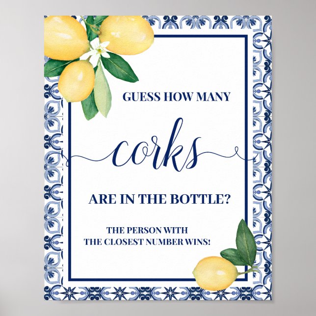 Mediterrane Schätzung Wie viele Corks Duschspiel Poster (Vorne)