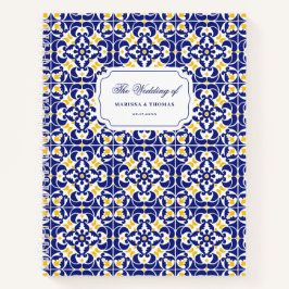Mediterrane Tiles Blue & Yellow Wedding Planner Notizbuch