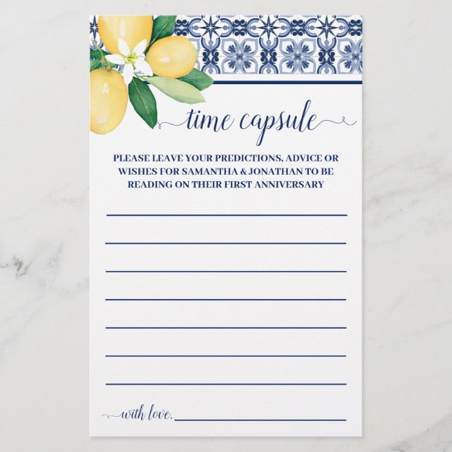 Mediterrane Zeitkapselberater für die Karte (Vorne)