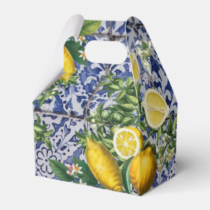 Mediterrane Zitronen Sommer Portugiesische Fliesen Geschenkschachtel