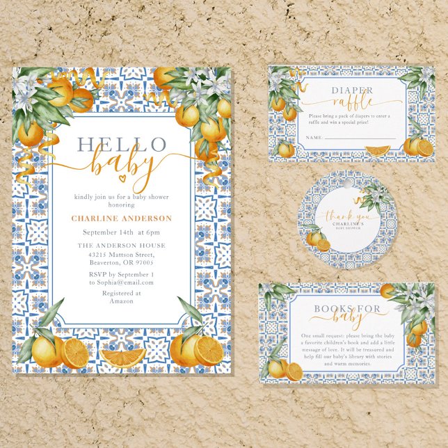Mediterranean All Blue tile Citrus Pappteller (Von Creator hochgeladen)
