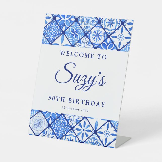 Mediterranean Bliss Birthday Sockelschild (Vorderseite)