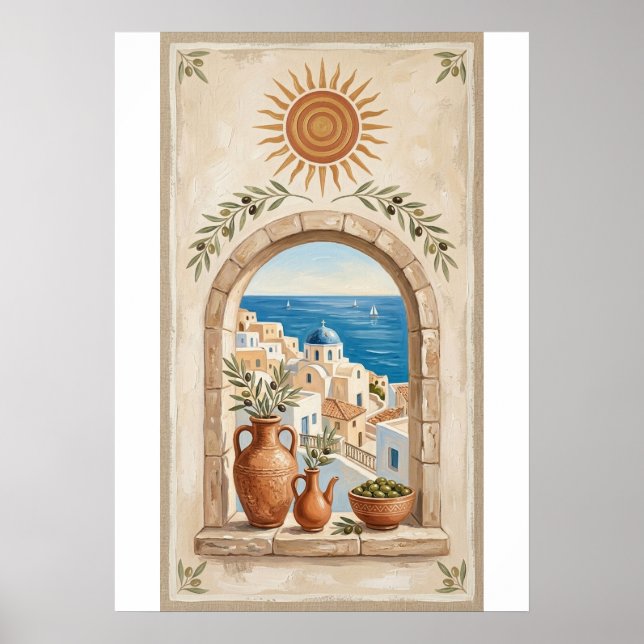  Mediterranean Boho Sun & Sea Poster (Vorne)
