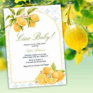 Mediterranean Ciao Baby Italienische Lemon Babydus Einladung
