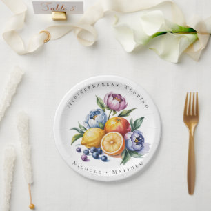 Mediterranean Citrus Bouquet Wedding Pappteller