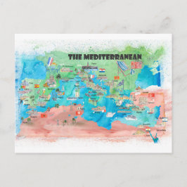 Mediterranean Cruvel Poster Spanien Italien Postkarte