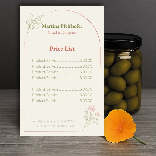 Mediterranean & Elegant Price List Flyer (Von Creator hochgeladen)