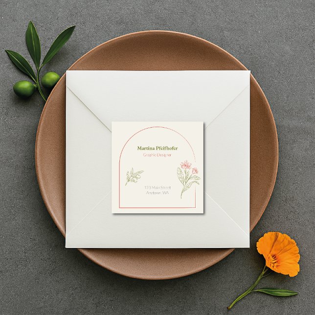 Mediterranean & Elegant Quadratischer Aufkleber (Von Creator hochgeladen)