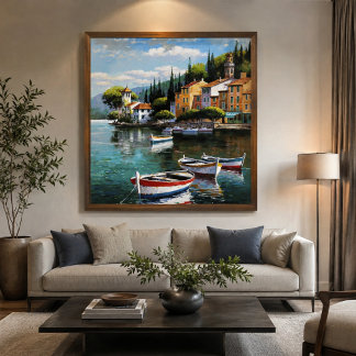 Mediterranean Harbor Serenity Leinwanddruck