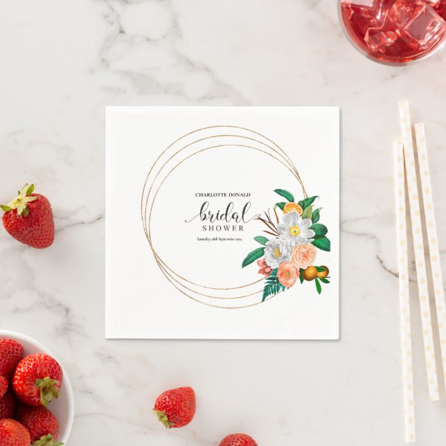 Mediterranean Italy Blue Tiles Bridal Shower  Serviette (Beispiel)