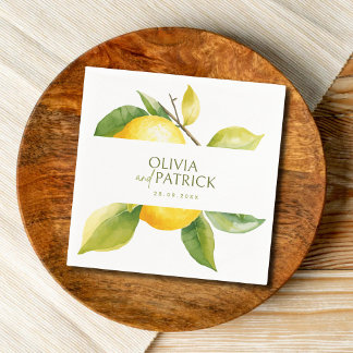 Mediterranean Italy Greece Lemon Vibrant Wedding Serviette