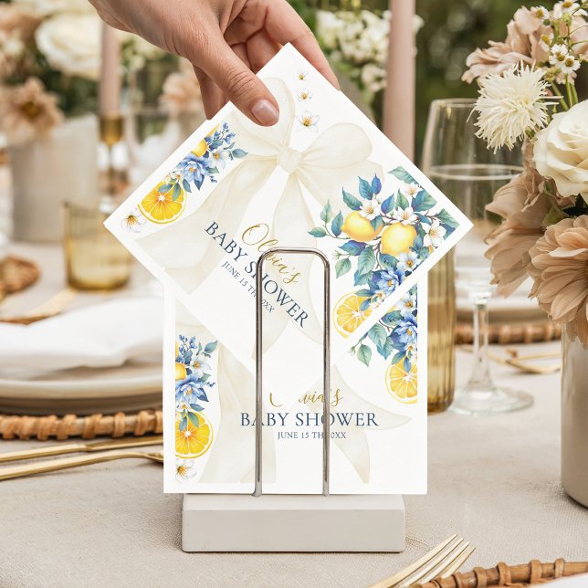 Mediterranean Lemon Amalfi Citrus Baby Shower  Serviette (Von Creator hochgeladen)