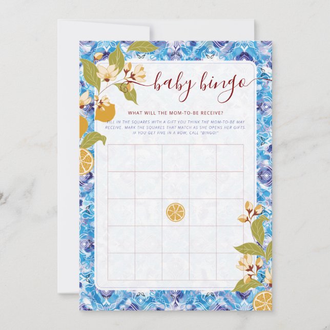 Mediterranean Lemon Amalfi Coast Baby Shower Einladung (Vorderseite)