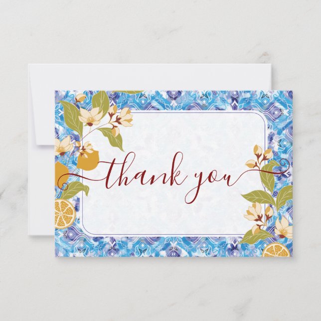 Mediterranean Lemon Amalfi Coast Baby Shower Einladung (Vorderseite)