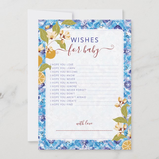 Mediterranean Lemon Amalfi Coast Baby Shower Einladung (Vorderseite)