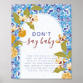 Mediterranean Lemon Amalfi Coast Baby Shower Poster