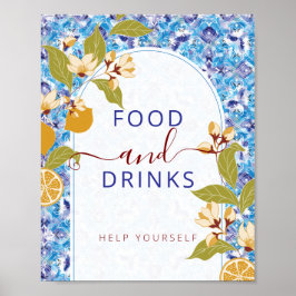 Mediterranean Lemon Amalfi Coast Baby Shower Poster