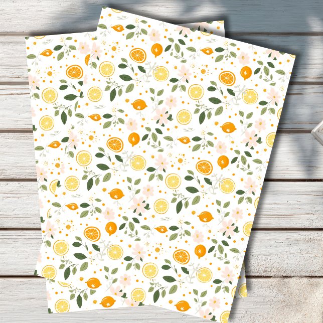  Mediterranean Lemon Botanical Tissue Paper Seidenpapier (Von Creator hochgeladen)