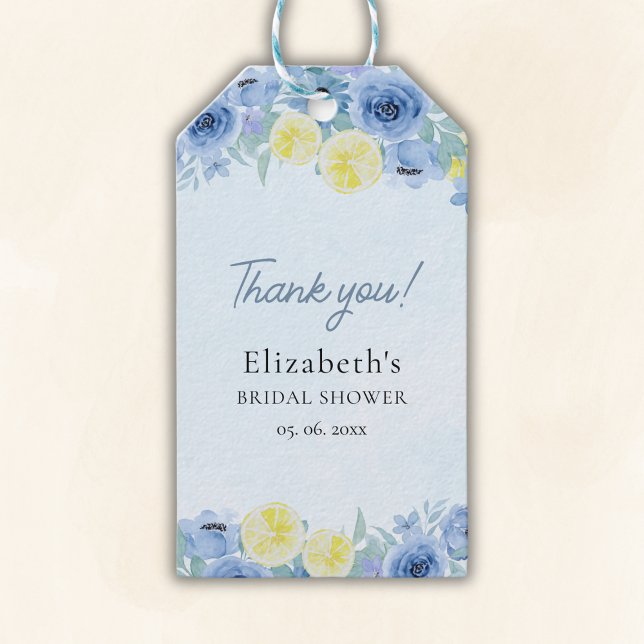 Mediterranean Lemon Bridal Shower Geschenkanhänger (Von Creator hochgeladen)