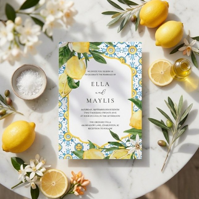 Mediterranean Lemon | Italian Amalfi Wedding Einladung (Von Creator hochgeladen)