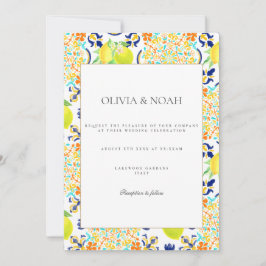 Mediterranean Lemon Tiles Wedding Einladung