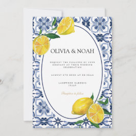 Mediterranean Lemon Tiles Wedding Einladung