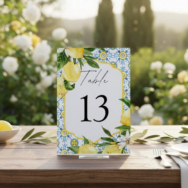 Mediterranean Lemon Wedding  Tischnummer (Von Creator hochgeladen)