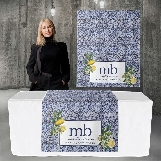 Mediterranean Lemons Business Table Runner Banner Wandteppich (Mediterranean Lemons Business Table Runner Banner Tapestry)