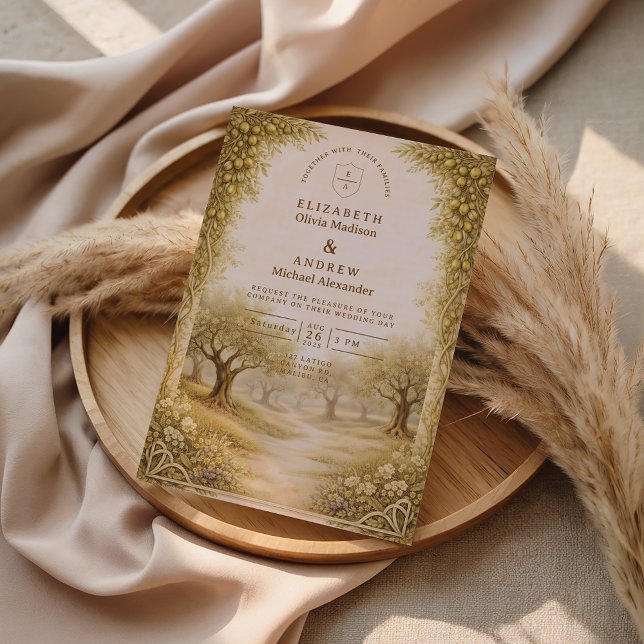 Mediterranean Olive Grove Countryside Wedding Einladung (Von Creator hochgeladen)
