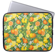 Mediterranean Orchard Watercolor Citrus Pattern