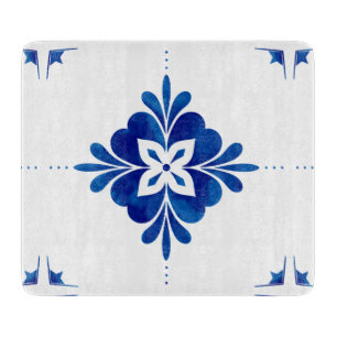 Mediterranean Style Floral  Schneidebrett
