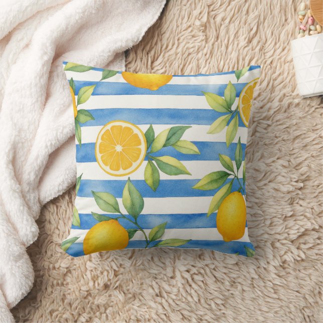 Mediterranean Summer Citrus Kitchen Decor Kissen (Decke)