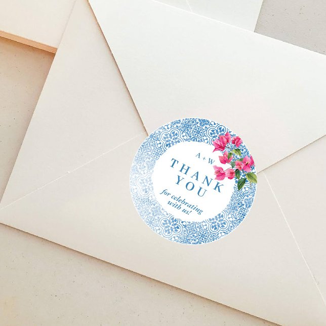 Mediterranean tile pattern Round Sticker (Von Creator hochgeladen)