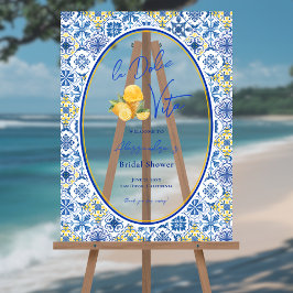 Mediterranean Tiles Italian Summer Bridal Shower Acrylschild