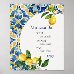 Mediterranean Tiles Lemon 25. Geburtstag Mimosa Ba Poster