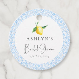 Mediterranean Tiles Lemon Brautparty Gevor Tag Geschenkanhänger