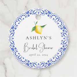 Mediterranean Tiles Lemon Brautparty Gevor Tag Geschenkanhänger