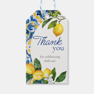 Mediterranean Tiles Lemon danke Ihnen zum Geburtst Geschenkanhänger