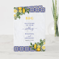 Mediterranean Tiles Lemon Wedding Order of Service