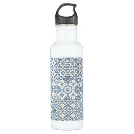 Mediterranean Tiles, Moroccan, Majolica, Azulejo Edelstahlflasche