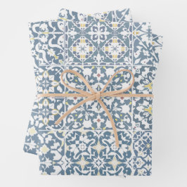 Mediterranean Tiles, Moroccan, Majolica, Azulejo Geschenkpapier Set