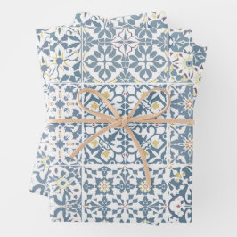 Mediterranean Tiles, Moroccan, Majolica, Azulejo Geschenkpapier Set