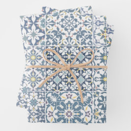 Mediterranean Tiles, Moroccan, Majolica, Azulejo Geschenkpapier Set