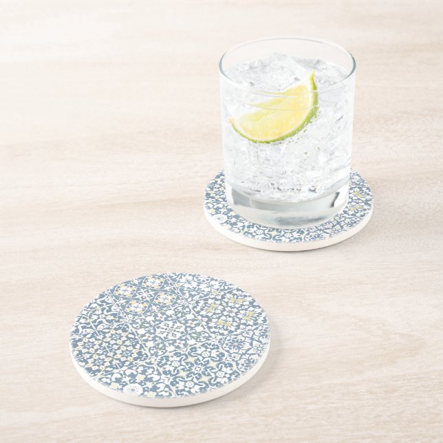 Mediterranean Tiles, Moroccan, Majolica, Azulejo Getränkeuntersetzer (Seite)