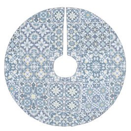 Mediterranean Tiles, Moroccan, Majolica, Azulejo Polyester Weihnachtsbaumdecke