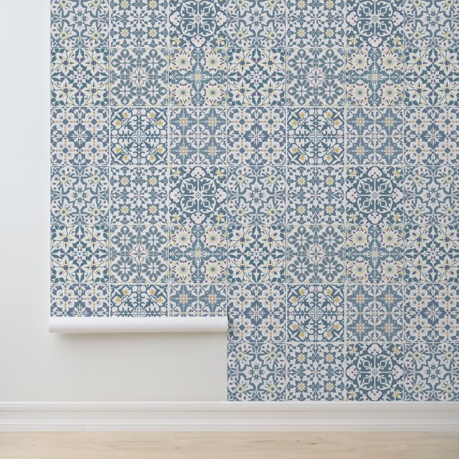 Mediterranean Tiles, Moroccan, Majolica, Azulejo Tapete (Anwendung)